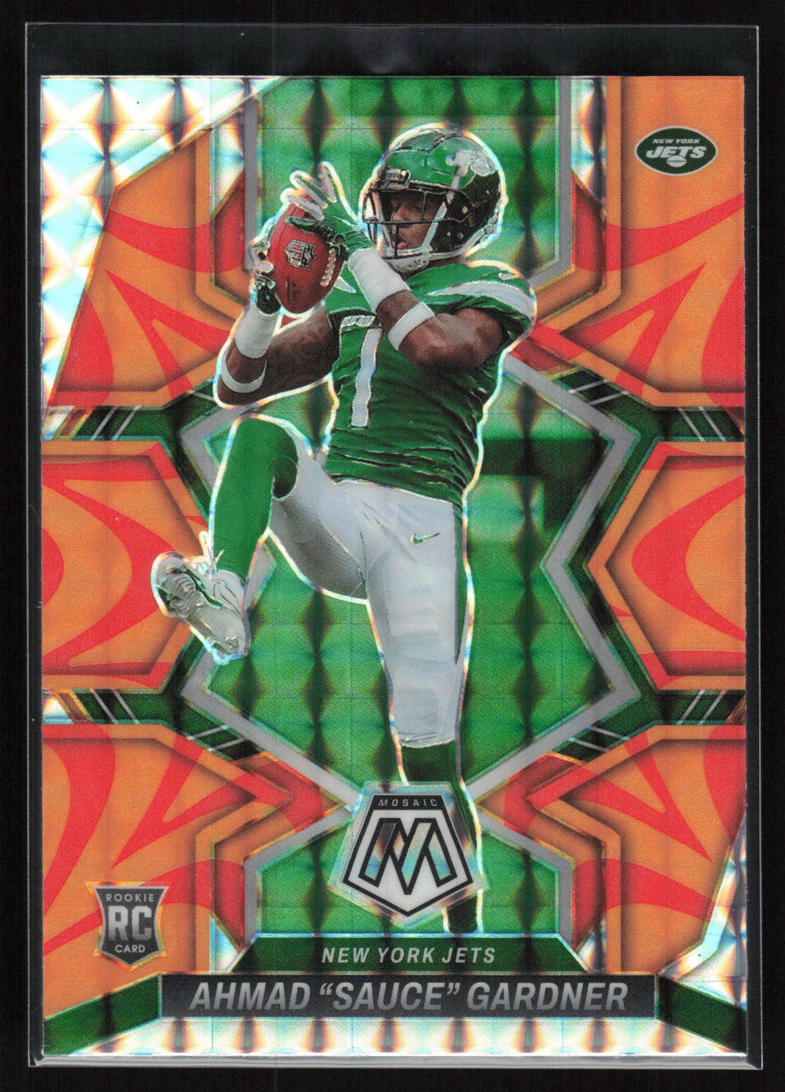 Ahmad "Sauce" Gardner 2022 Mosaic #335 Mosaic Reactive Orange RC Jets