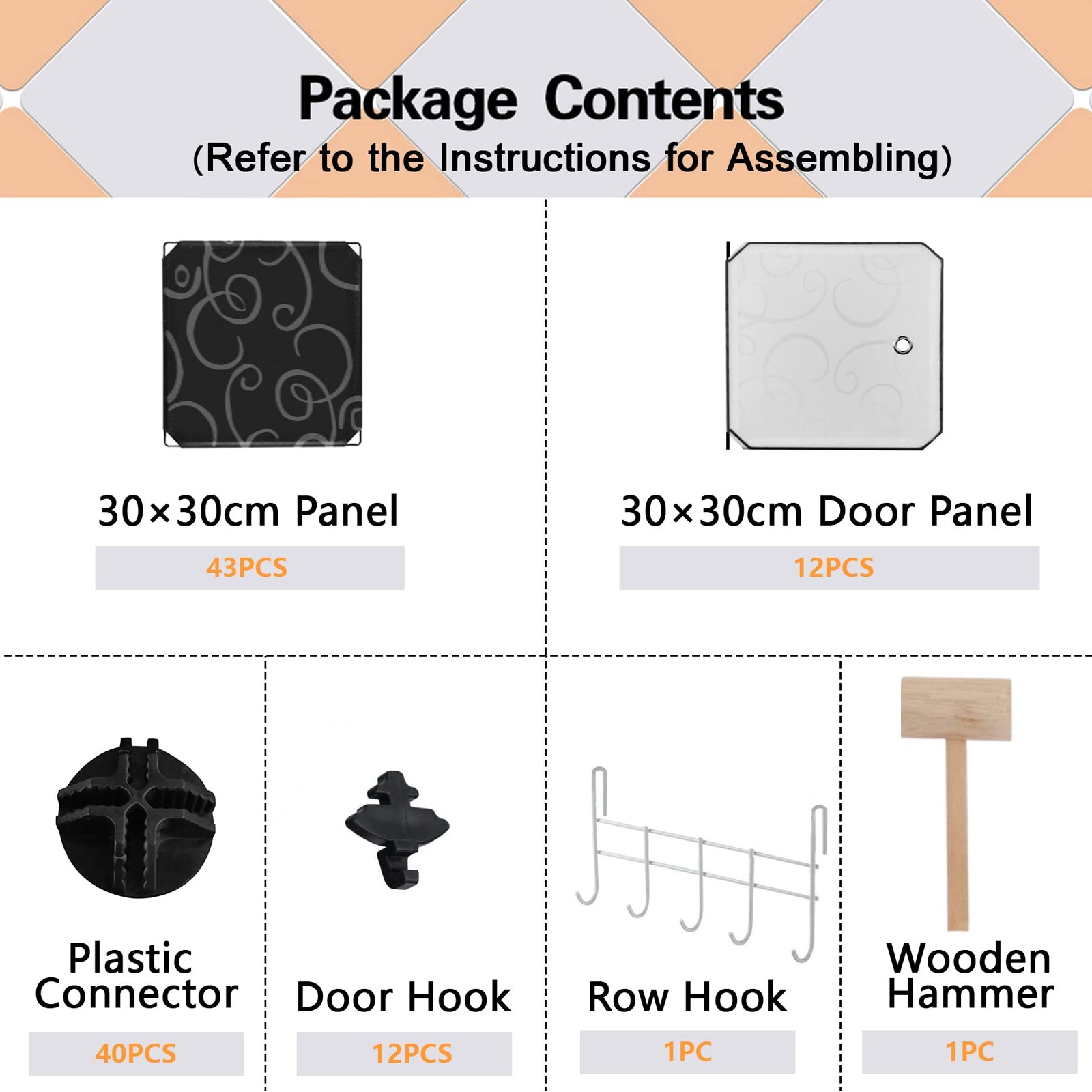 Cube Storage Organizer with Doors, 12-Cube Shelves, Closet Cabinet, DIY Plast...
