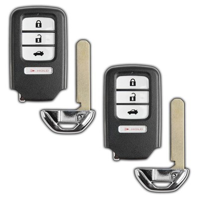 2 Remote Keyless Entry Fob Uncut Key Blade Replacement For Honda 4b Car (KR5V2X)