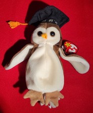 RARE TY Beanie Baby Wise the Owl Class of "1998" with Noted Errors
