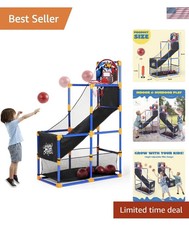 Arcade Basketball Game Set with 4 Balls and Hoop for Kids 3 to 12