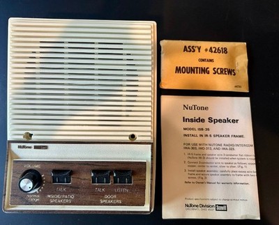 NuTone ISB-35 Indoor 5'' Speaker * New Old Stock * For NuTone Intercom Systems