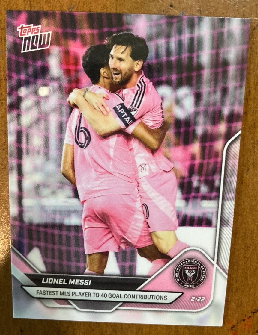 2025 Topps Now MLS Lionel Messi #1 Inter Miami CF Low Print Run 4,867 Mint Cond