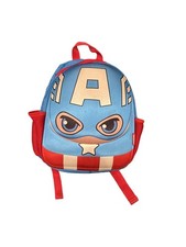 Marvel Captain America Backpack Blue Red Superhero Design One Size Pre- Blue Red