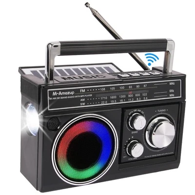 Solar Retro Radio Outdoor Emergency Multifunction Bluetooth FM AM Radio5710 - Bild 1 von 4