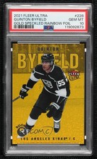 2021 Fleer Ultra Rookies Gold Speckled Rainbow Foil Quinton Byfield PSA 10 2d8