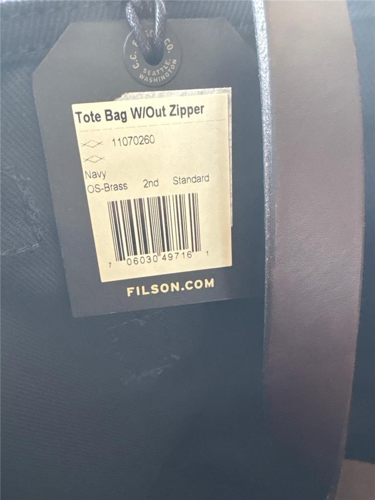 Filson Rugged Twill Tote Bag w Out Zipper Leather Cotton Canvas