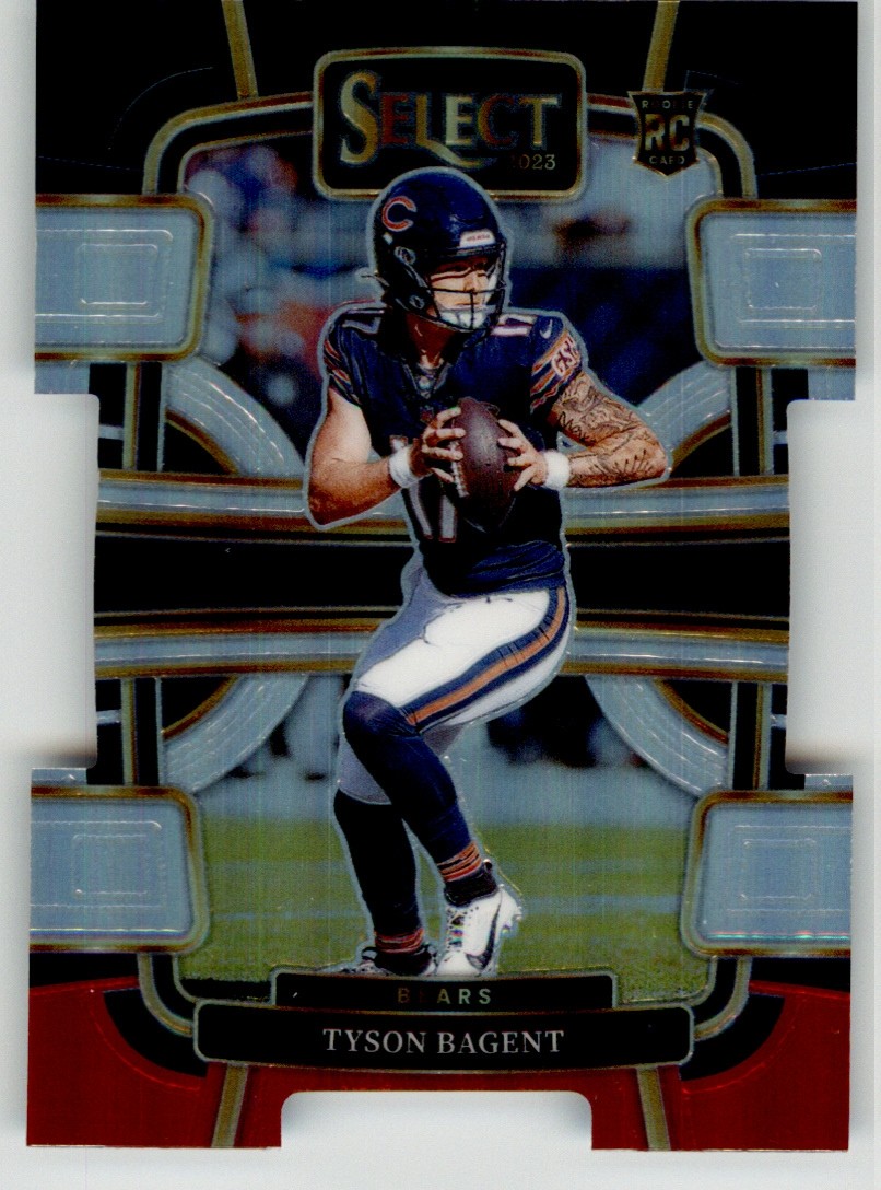 Tyson Bagent 2023 Select Black and Red Prizms Die Cuts 18 Chicago Bears Rookie