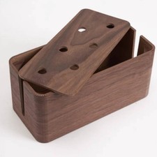 Cord-Management Box Box Walnut Finish Desk Cord Organizer Good Heat Dissipation