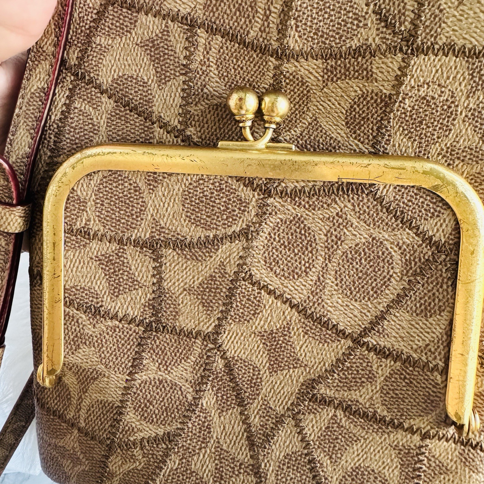 COACH 1941 DOUBLE FRAME SIG PATCHWORK CROSSBODY B… - image 4