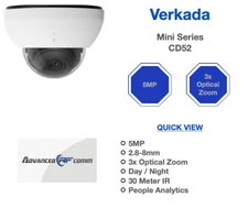 Verkada AI CM52 5mp Advanced Analytics Outdoor Color Day Night Network Camera