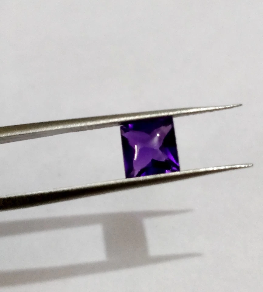 6 mm Buff top Square Natural African Amethyst pair matching stones Clean clarity - Image 4 of 4