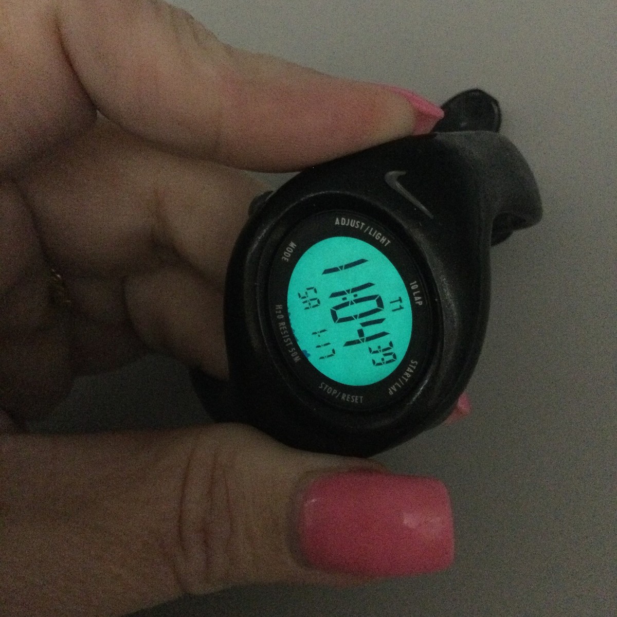 Nike Womens Triax Watch 32mm Black Digital Chronograph D394394 New 