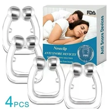 4-Pack Magnetic Anti-Snore Nose Clips – Silicone Snoring Aid for Better Sleep