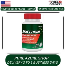 Excedrin Migraine for Migraine Relief, 300 Caplets ** Acetaminophen 250 mg **
