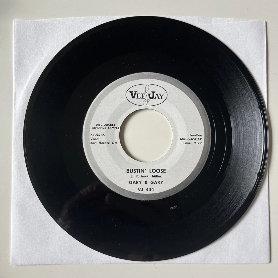 Gary & Gary – Bustin' Loose / A Time To Live And Love VEE JAY PROMO 1962 R&B NM Foto 4 de 4