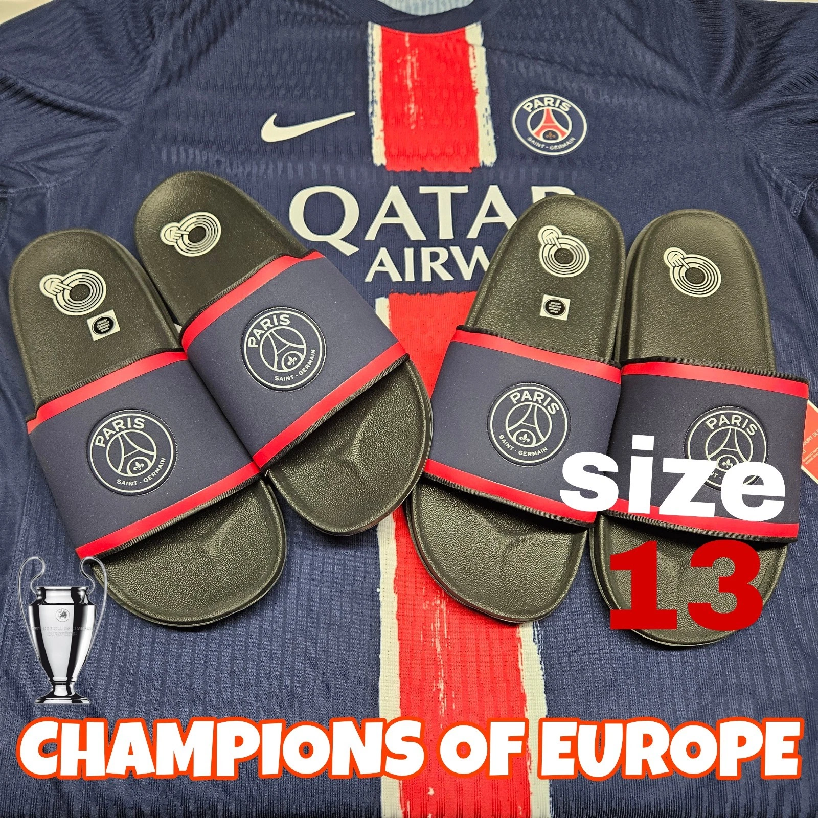 Nike PSG Paris Saint Germain OffCourt Slides nuove taglia 13 blu navy