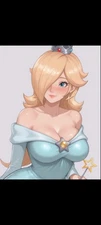 Vv FanArt Card aceo Print 2.5x3.5" Waifu Limited Ed princess Rosalina, Peach