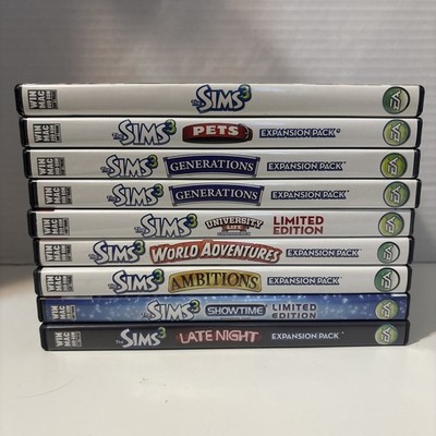 The Sims 3 Base + Expansion Packs PC 2009 Complete CIB Tested