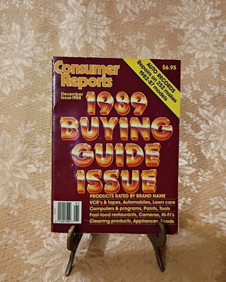 #ad 1989 Consumer Reports Buying Guide Issue December 1988 Paperback Magazine Book $11.99