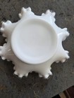 1960's Vintage Fenton Silver Crest White Milk Glass Ruffled Edge Bowl 8.25 WIDE — photo 6