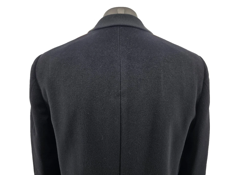 Abrigo Ralph Lauren Para Hombre 38R Negro Lana Cachemira Top Abrigo Trench Clásico Foto 4 de 4