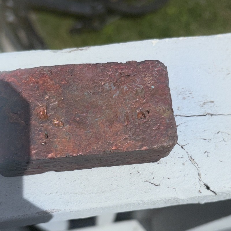 Copper Ingot/Bar hand poured - Made from scrap copper 1 kilo bar
