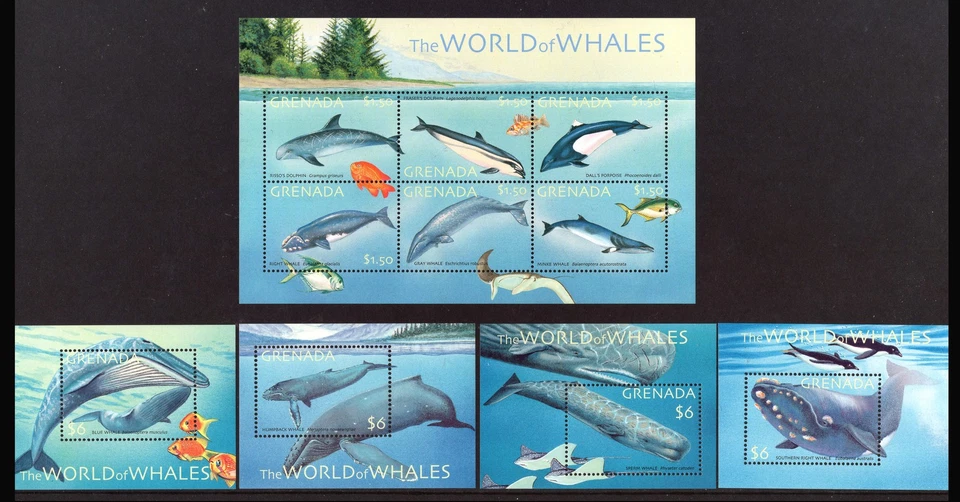 M28989 Granada 2001 Ballenas y Delfines X22 +X4m/s UMM Sg4519/41 Foto 2 de 2