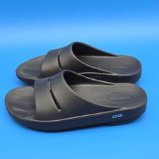 OOFOS OOahh Slide Sandals Black Women  s 8 Men  s 6 Recovery Slides