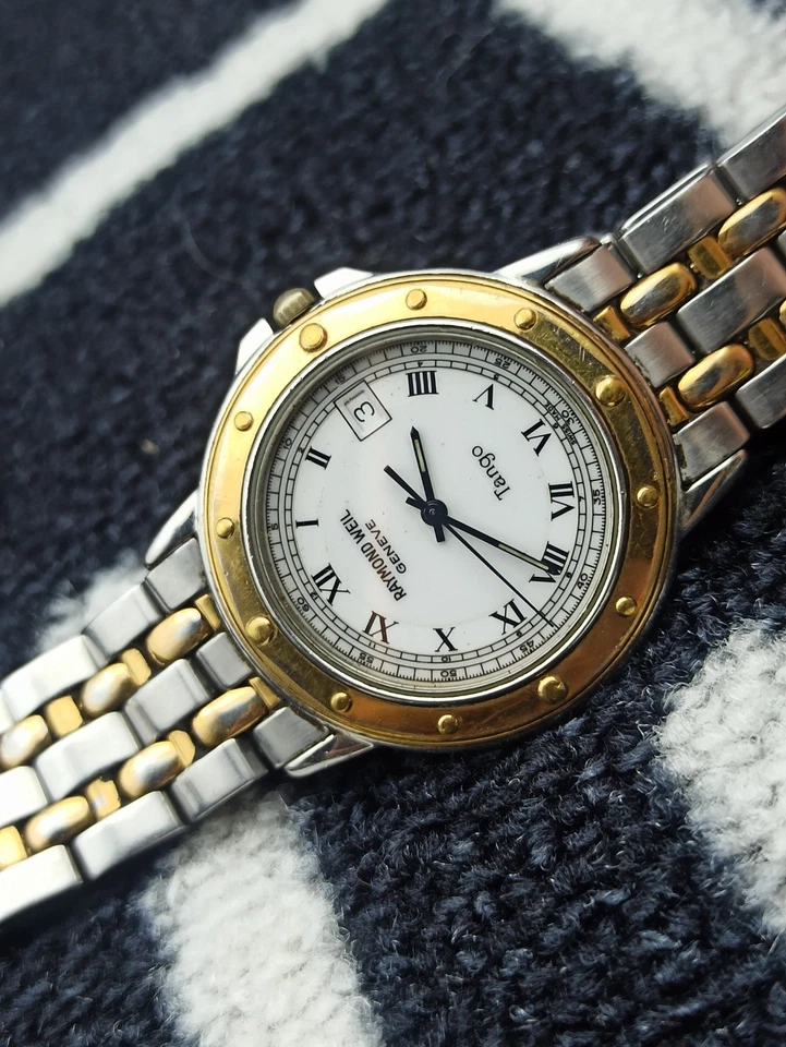 RELOJ DE LUJO RAYMOND WIL TANGO DOS TONOS AÑOS 60 HECHO EN SUIZA Foto 2 de 4