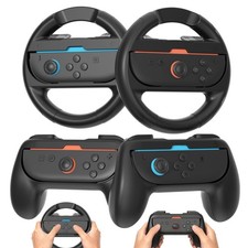 Ergonomic Joy-Con Grip Set with Steering Wheels  Thumb Caps for Nintendo Switch
