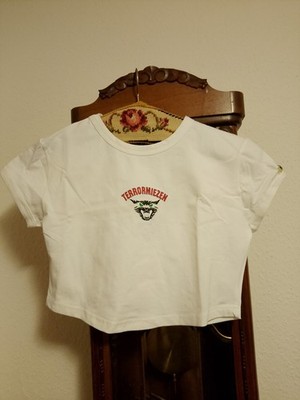 T-Shirt in Weiß von Pit Bull, Größe XL, Brust 84 cm, Länge 37 cm, Terrormiezen