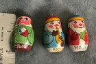 Vintage Wooden Russian Christmas Ornaments Set of 3 Hand Painted — photo 3