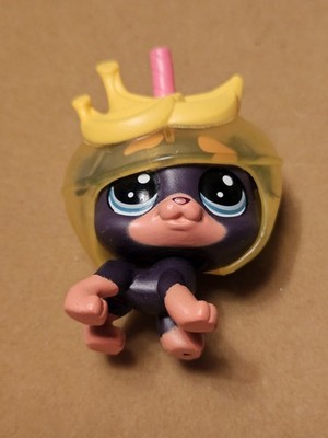 Littlest Pet Shop Thirsty Doberman Dog 4-180 LPS Animal Figure Slushie Squad Hat