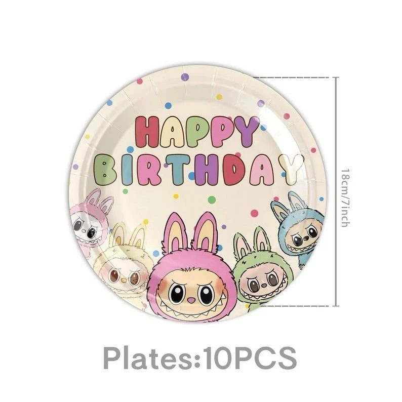 Labubu Birthday Party Supplies Balloons Decor Tableware - Image 3 of 4