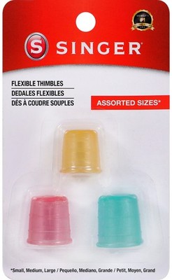 Singer Notions 00480 Sew Cute Flexible Thimbles-3/Pkg