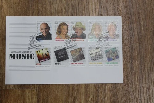 2013 AUSTRALIAN LEGENDS MUSIC FDC COVER  - KYLIE MINOGUE, JOHN FARNHAM, AC/DC,