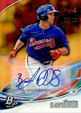 2016 Bowman Platinum Braxton Davidson Rookie Top Prospects Autograph Orange /25