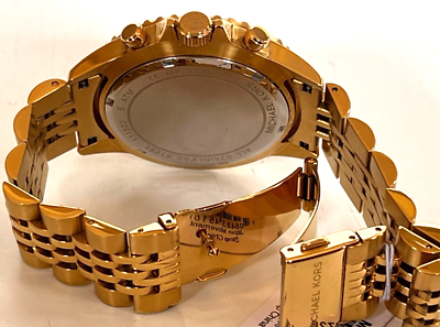 MICHAEL KORS MK8726 Bayville Gold-Tone Chronograph Mens Watch BNWT