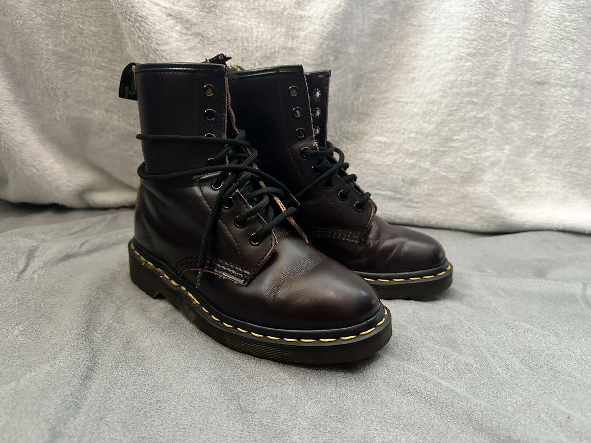 Vintage Dr Martens 1460 Dark Purple 8-Eye Boots Made in Vintage Dr Martens 1460 Dark Purple 8-Eye Boots Made in