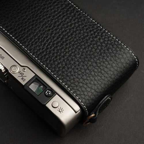 Funda protectora hecha a mano de cuero genuino con media cámara para Minolta TC-1 - Imagen 10 de 15