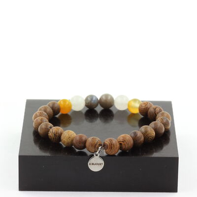 Mogok Sapphire Bracelet, Myanmar + Yellow Sardonyx Pearls + Made