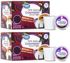 2 Pack Great Value 100 Arabica Colombian Medium Dark Ground Coffee Pods 24 ct