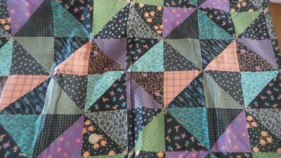Vintage Cotton Fabric MULTI-COLOR PRINTED PATCHWORK PINWHEEL 1 Yd/36'' Wide