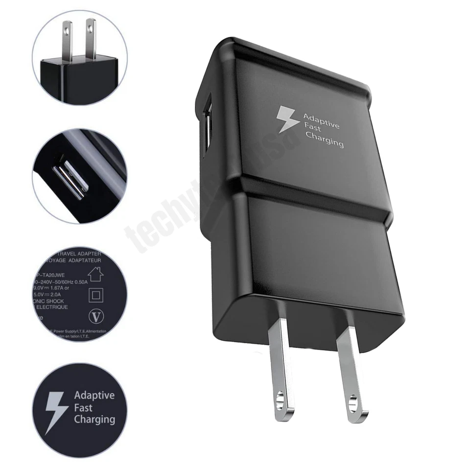 Wholesale For Samsung S10 S20 Adaptive Fast USB Wall Charger Power Adapter Plug - Image 2 of 4
