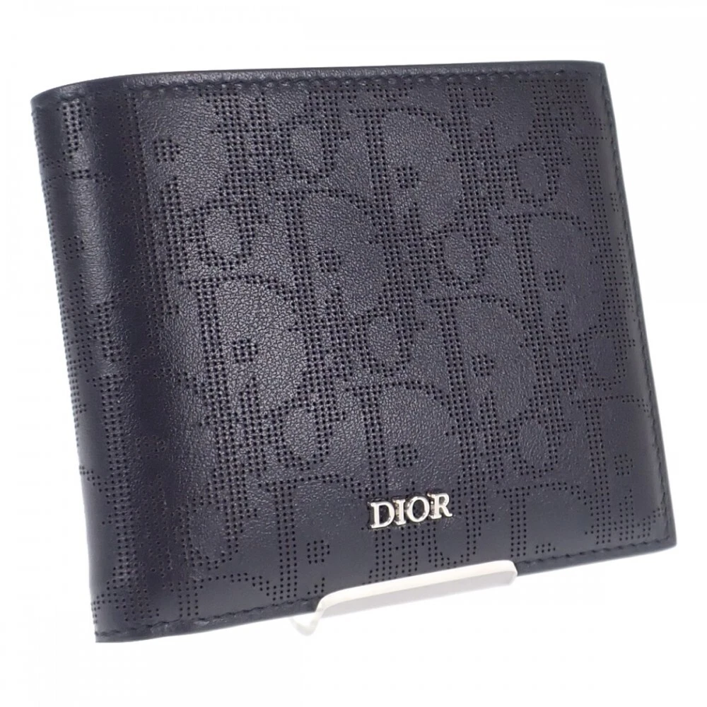 AUTHENTIQUE Portefeuille Dior 2ESBC027VPD_H03E double pli noir veau homme