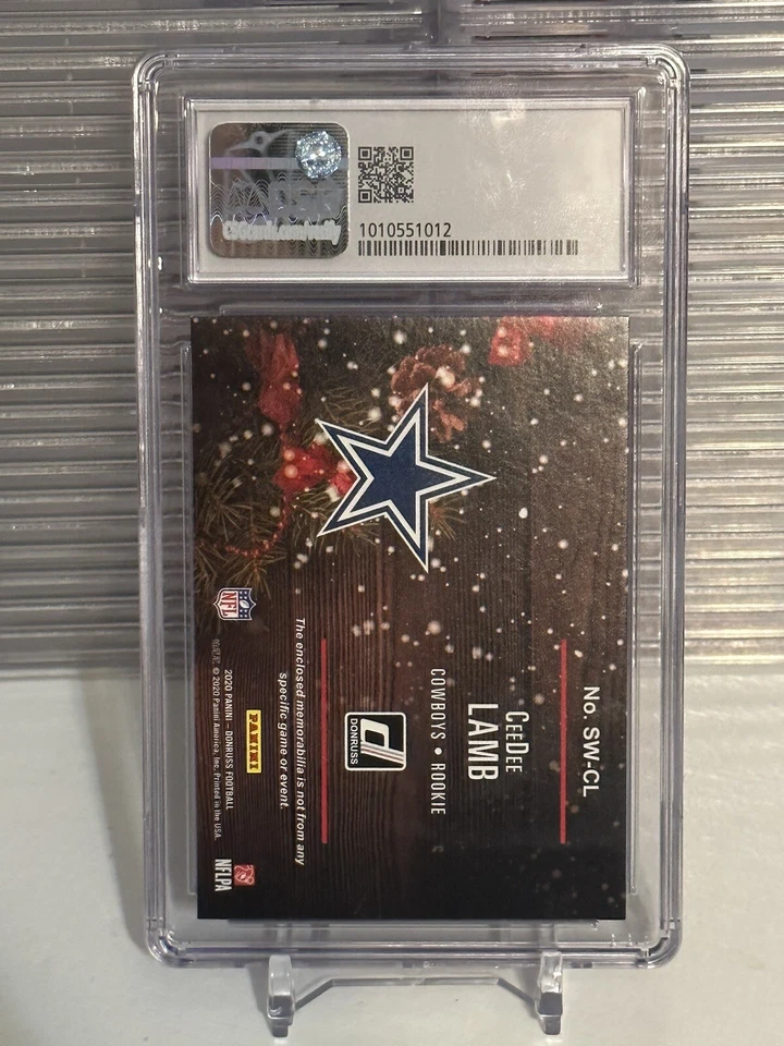 CEEDEE LAMB 2020 Donruss ROOKIE SWEATERS PATCH RC #SW-CL CSG 8.5 Rookie Card  - Image 4 of 4