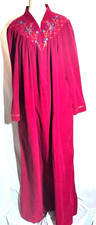 Vintage Vanity Fair Fleece Robe Metallic Thread Embroidered Size L