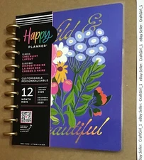 NEW! Happy Planner 2025 “BRILLANT BLOOMS" Classic CHECKLIST Layout 12-Mo Planner