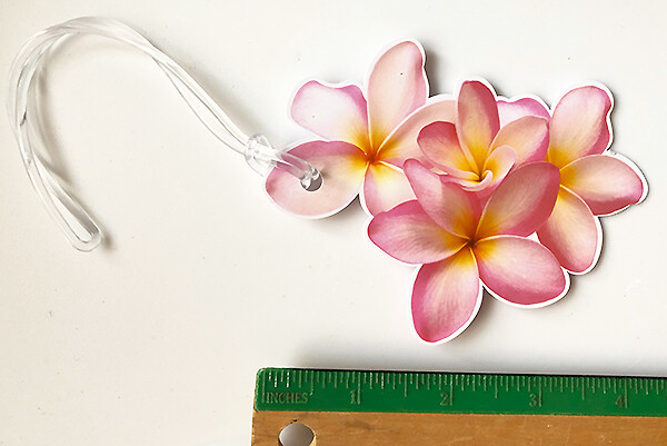 Id Bag Tag Travel Accessories Die Cut Pink Plumerias Hawaii